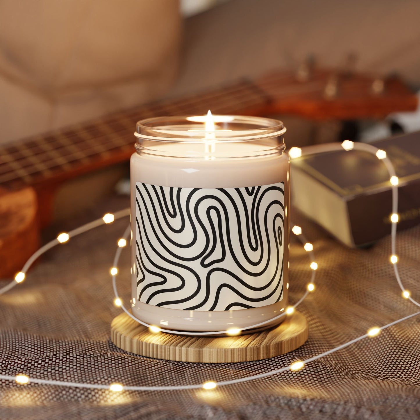 Modern Scented Soy Candle, Black and White Design | Eco-Friendly Home Decor, Aromatherapy Gift, Relaxation, Cozy Living