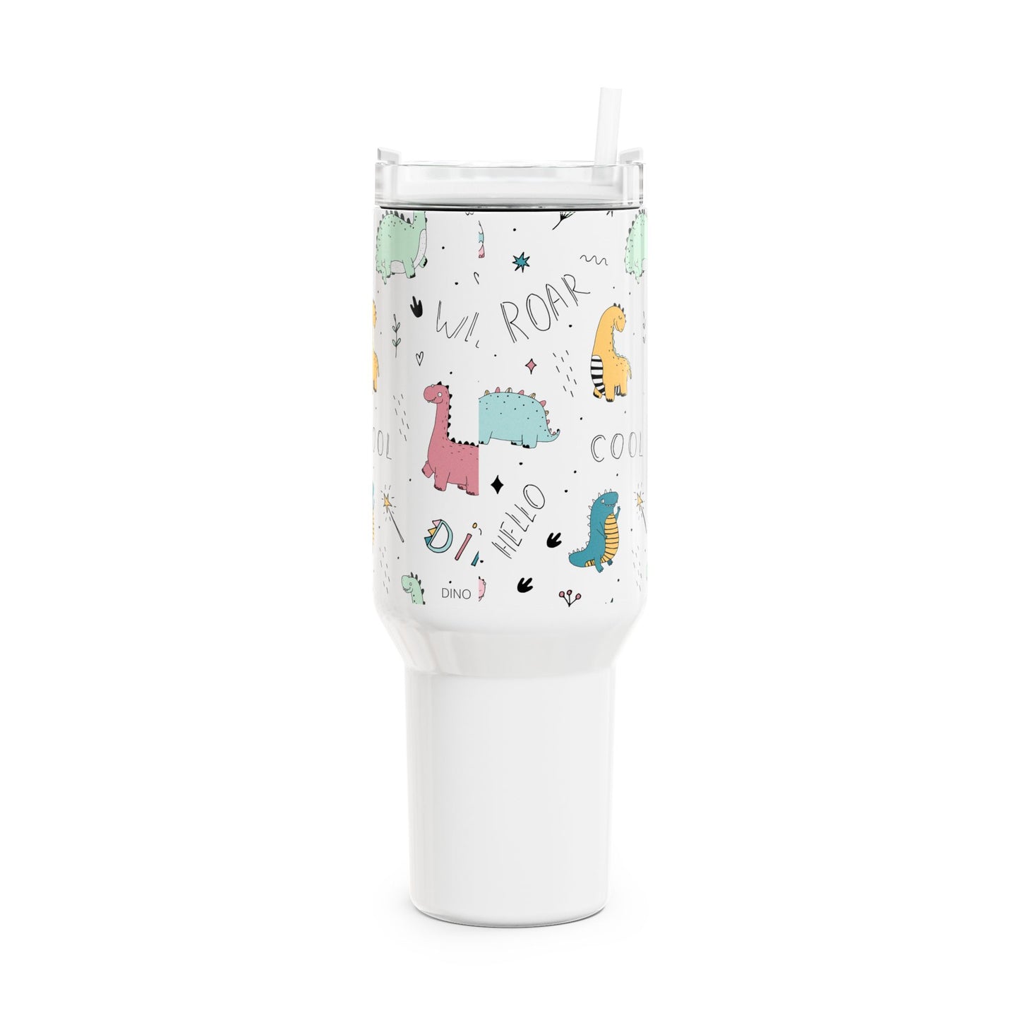 Dinosaur-Themed 40oz Tumbler - Fun & Playful Drinkware for Kids, Birthday, Everyday Use, Summer Picnics, Road Trips, Eco-Friendly Gift