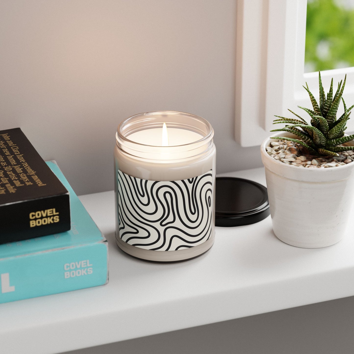 Modern Scented Soy Candle, Black and White Design | Eco-Friendly Home Decor, Aromatherapy Gift, Relaxation, Cozy Living