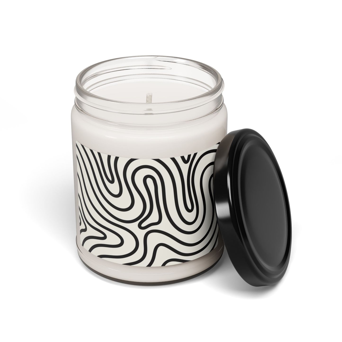 Modern Scented Soy Candle, Black and White Design | Eco-Friendly Home Decor, Aromatherapy Gift, Relaxation, Cozy Living