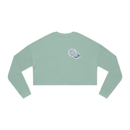 Trendy Women's Cropped Sweatshirt, Soft Mint Green Top, Casual Streetwear, Stylish Layering, Perfect Gift for Her