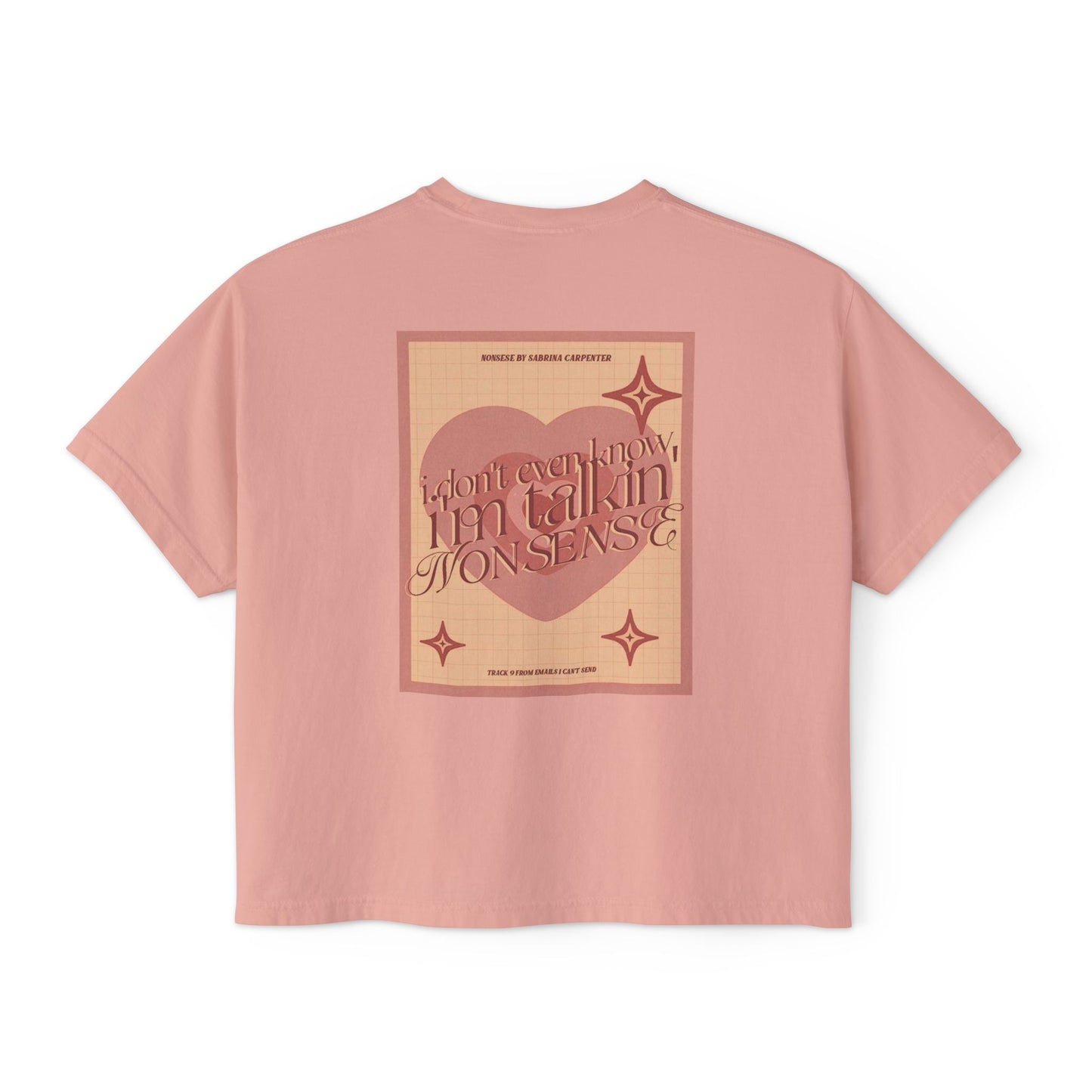 Trendy Women's Boxy Tee with Playful Heart Design, Casual T-Shirt, Summer Top, Gift for Her, Everyday Style