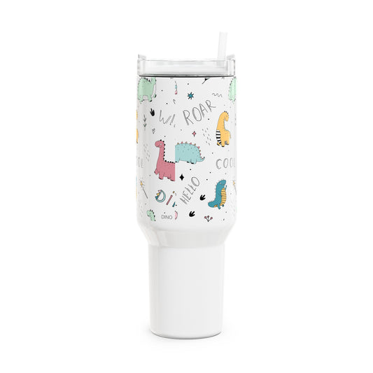 Dinosaur-Themed 40oz Tumbler - Fun & Playful Drinkware for Kids, Birthday, Everyday Use, Summer Picnics, Road Trips, Eco-Friendly Gift