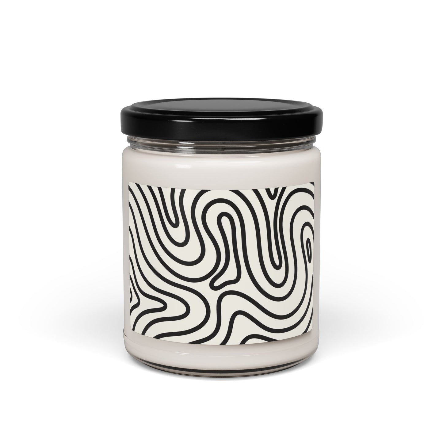 Modern Scented Soy Candle, Black and White Design | Eco-Friendly Home Decor, Aromatherapy Gift, Relaxation, Cozy Living