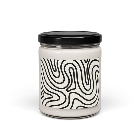 Modern Scented Soy Candle, Black and White Design | Eco-Friendly Home Decor, Aromatherapy Gift, Relaxation, Cozy Living